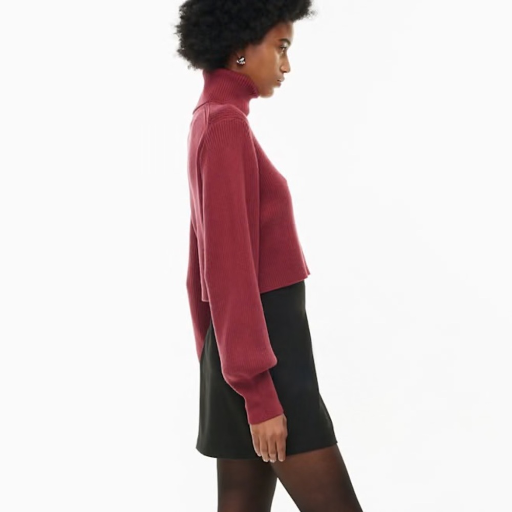 133 - Wilfred Aritzia Women’s Rebecca Turtleneck Merino Wool Turtleneck Sweater - Picture 4 of 11